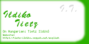 ildiko tietz business card