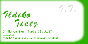 ildiko tietz business card